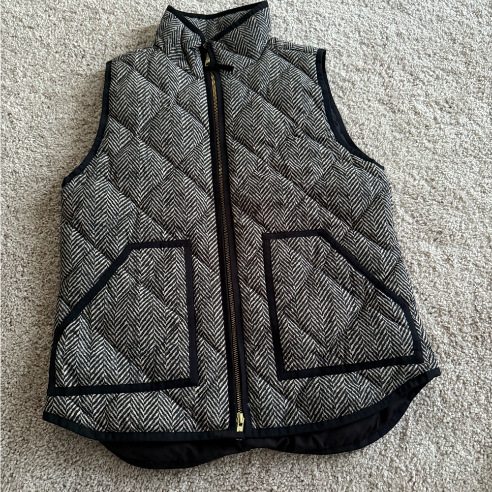 J. Crew Factory Herringbone 2 Way Zipper Vest
